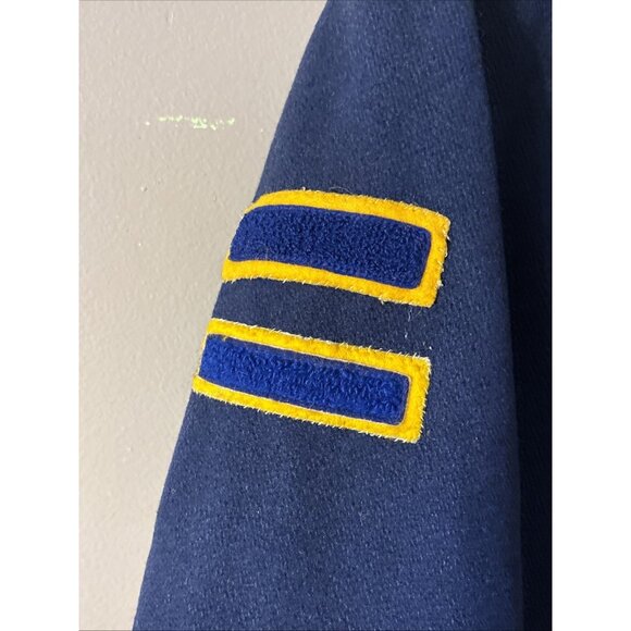 1980 Wms Letterman Varsity Coat Metals Patches Wool Blue Gold Majorette 36 (S/M) - Picture 7 of 12